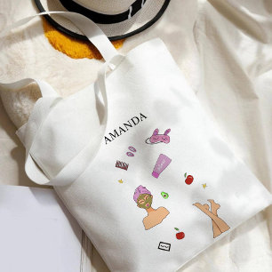 Bolsa Tote Autoatendimento, ilustração de moda