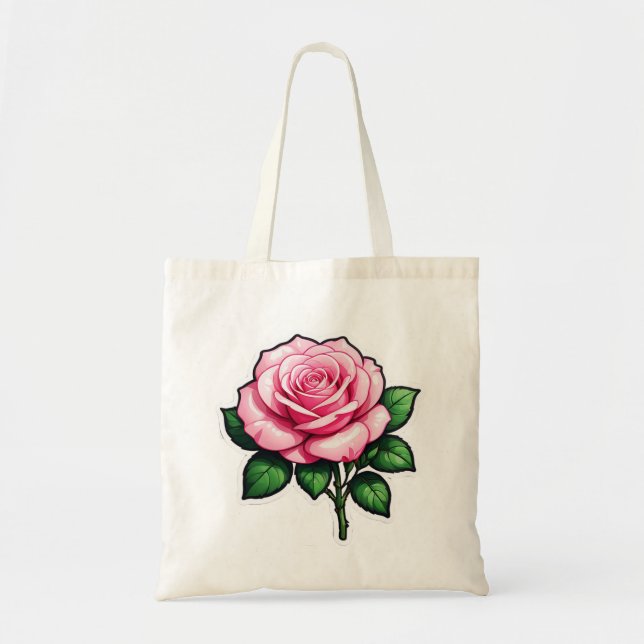 Bolsa Tote Autocolante rosa transparente (Frente)