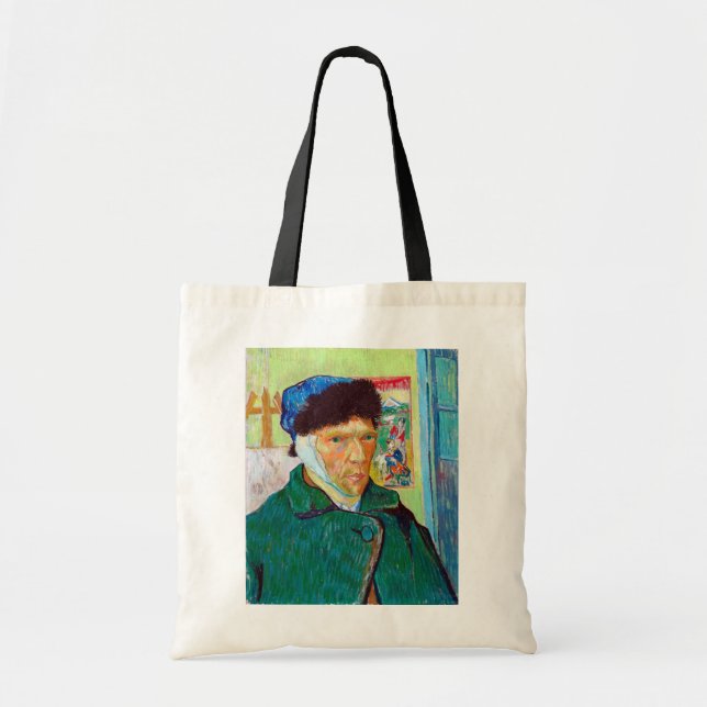 Bolsa Tote Autoretrato com um Orelho Bandrado, Van Gogh (Frente)