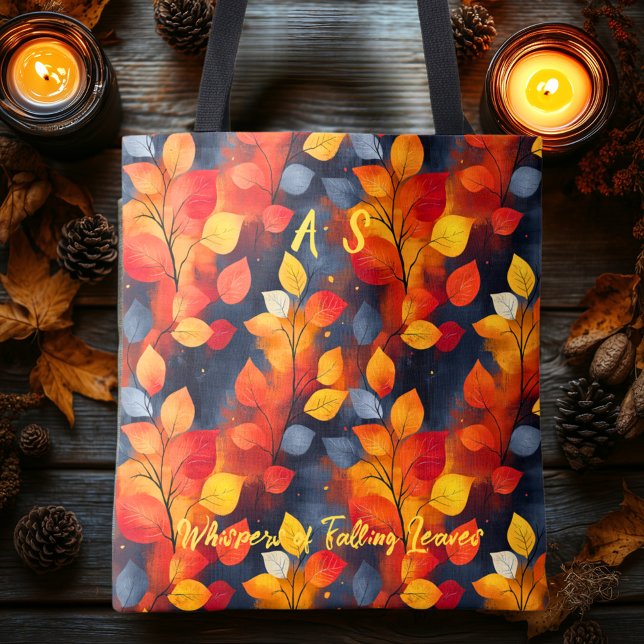 Bolsa Tote Autumn com Whispers Falling Deixa Cozy Charm (Criador carregado)