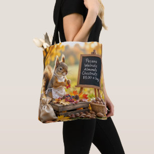 Bolsa Tote Autumn Farmstand com um esquilo