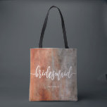 Bolsa Tote Autumn Orange Cinza Watercolor Bridesmaid Monogram<br><div class="desc">Cinza de Outono Laranja Cor de Água Simples e Moderno. Perfeito para malas de tote de ponte de ponte ou Casamento no inverno Monograma com letra lendária de mão aberta! Verifique meu compro para ver toda a coleção de casamento com este design!</div>