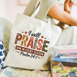 Bolsa Tote Autumn Psalm 34 Tote Bag