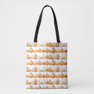 Bolsa Tote Autumn Pumpkin: Padrão de Ilustração de Aquarelas