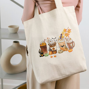 Bolsa Tote Autumn Pumpkin Spice Café Halloween