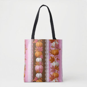 Bolsa Tote Autumn Pumpkins & Floral Lace Sem Costura (2)