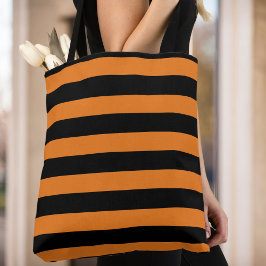 Bolsa Tote Autumn Striping Preto e Laranja Inspirado