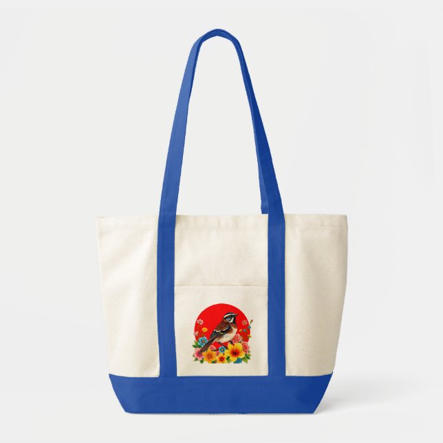 Bolsa Tote Ave Colorida Pousada Entre Flores (Frente)