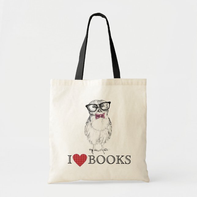 Bolsa Tote ave da biblioteca Nerdy Owlet (Frente)