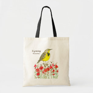 Bolsa Tote Ave Estatal de Wyoming Meadowlark Watercolor