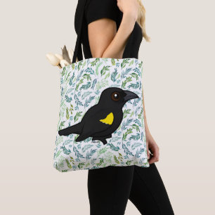 Bolsa Tote Ave Negra-Ave Amarelo-Ave-Ave