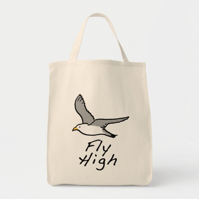 Bolsa Tote Ave voando. Ilustração de gaivota em voo. Bagagem  (Frente)