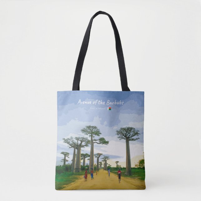 Bolsa Tote Avenida dos Baobás, Madagascar - Paisagem (Frente)