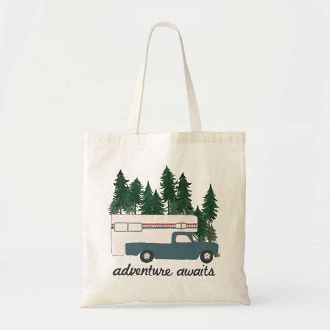 Bolsa Tote Aventura Aguarda! Truck Camper Vanlife RVing (Frente)