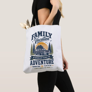 Bolsa Tote Aventura de Férias em Família Design de Viagem de