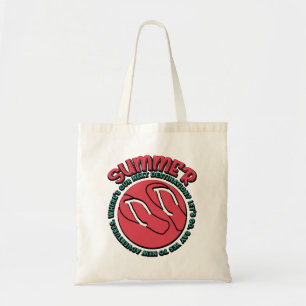 Bolsa Tote Aventura de Verão Flip-Flops e Inspirado em Viag