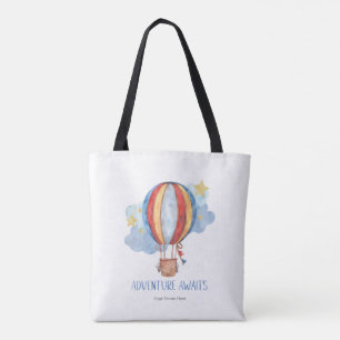 Bolsa Tote Aventura Espera Balão de Ar Quente Berçário Bebês