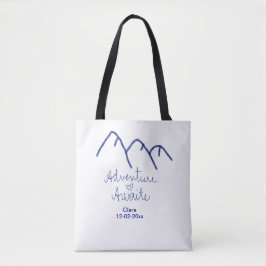 Bolsa Tote Aventura espera coração de montanha azul adicionar