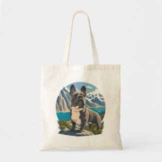 Bolsa Tote Aventura Majestosa do Bulldog Francês no Lago da M