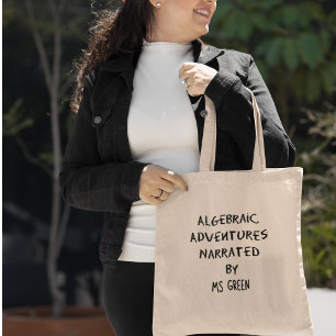 Bolsa Tote Aventuras Algébricas Professor de Matemática Perso