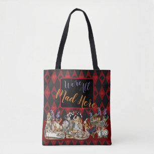 Bolsa Tote Aventuras de Alice com o Gato Cheshire Louco de Wo