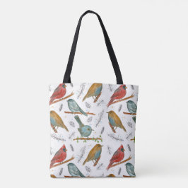 Bolsa Tote Aves Aquáticas Cardinais De Chickadee Bluebird