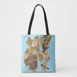 Bolsa Tote Aves Baltimore Oriole Audubon em Árvore Poplar