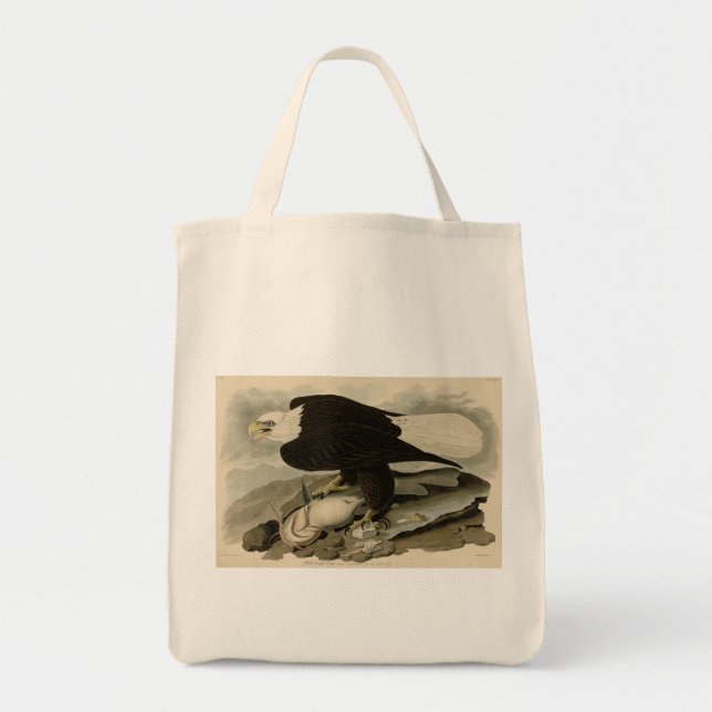 Bolsa Tote Aves de Audubon com cabeça branca (Águia Balda) da (Frente)