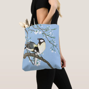 Bolsa Tote Aves e Cherry Blossoms Ohara Koson