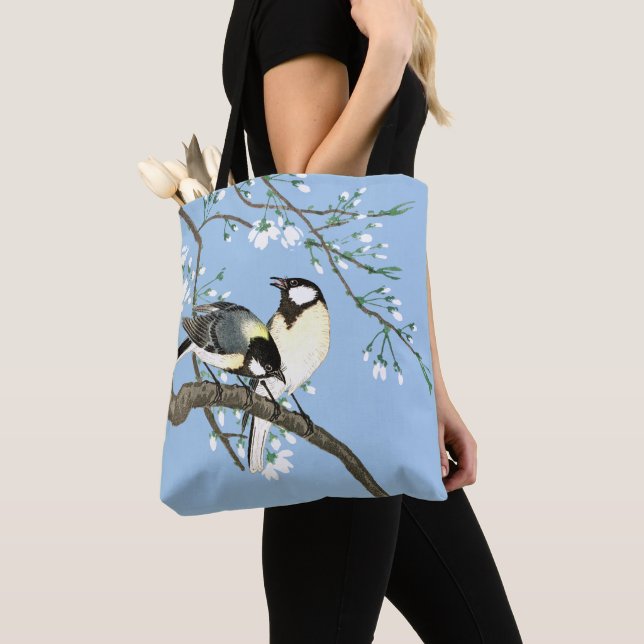 Bolsa Tote Aves e Cherry Blossoms Ohara Koson (Close Up)