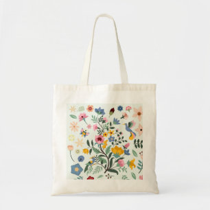 Bolsa Tote Aves E Flores bonito
