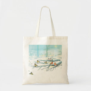 Bolsa Tote Aves florestais no inverno