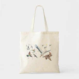 Bolsa Tote Aves migratórias que rastreiam os seus voos Ilustr