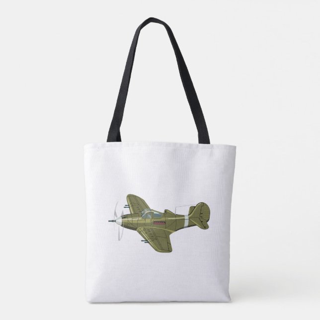 Bolsa Tote Avião-caça-retrô-animação (Verso)