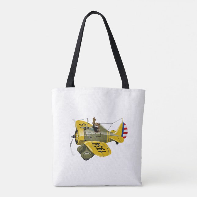 Bolsa Tote Avião-caça-retrô-animação (Verso)