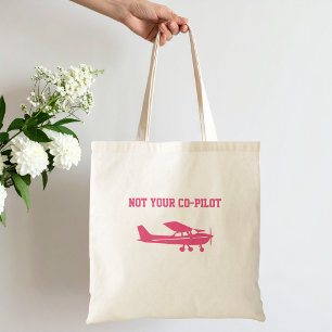 Bolsa Tote Avião Cessna Rosa Não É Seu Co-Piloto Humor Femini
