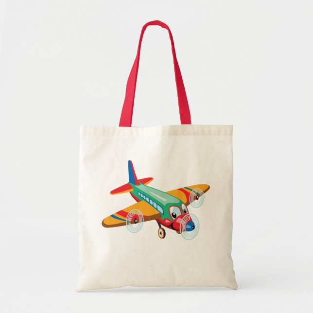 Bolsa Tote avião de desenho (Frente)