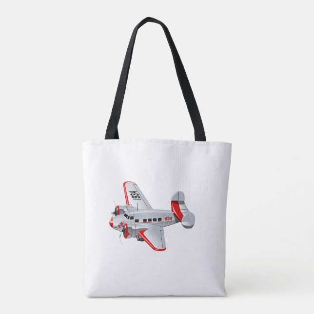 Bolsa Tote Avião retrógrado de animação (Verso)