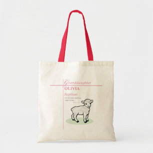 Bolsa Tote Avô Baptism Lâmpada Rosa Personalizada