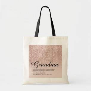 Bolsa Tote Avó Definição Rosa Dourado Brilho