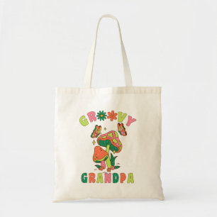 Bolsa Tote avô descolado colorido cogumelo vintage