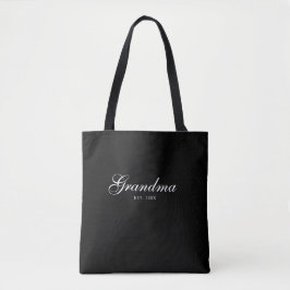 Bolsa Tote Avó Estabelecida com Elegância em Letra Preta