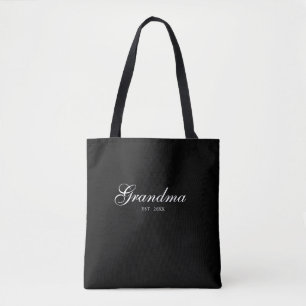 Bolsa Tote Avó Estabelecida com Elegância em Letra Preta