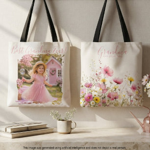 Bolsa Tote Avó Flor Silvestre Rosa