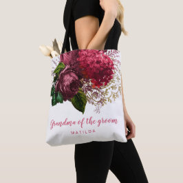 Bolsa Tote avó floral de ouro rosa da noiva