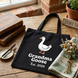 Bolsa Tote Avó Gansa Divertida Ano de Est Gansa Carinhosa