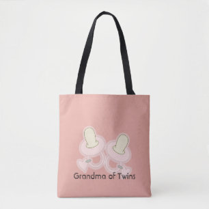 Bolsa Tote Avó Mãe Tia Irmã de Gêmeos Amarela Rosa