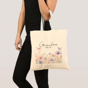 Bolsa Tote Avó Personalizada Ano de Est. - Flor e Borboleta
