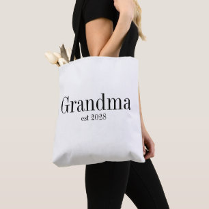 Bolsa Tote Avó Personalizado Moderno Preto e Branco