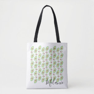 Bolsa Tote Avocado Pits Fatias Fruta Padrão Desenhado